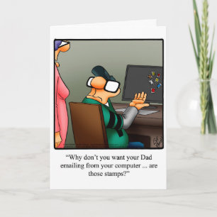 Carte de voeux pour Humour de Fêtes des pères amus
