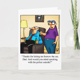 Carte de voeux pour Humour de Fêtes des pères amus