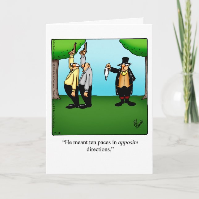 Carte de voeux pour Humour en duel amusant (Devant)