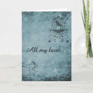 Carte de voeux pour la cage d'oiseaux Deep Blue St