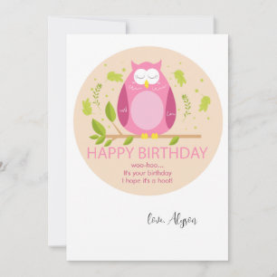 Carte de voeux pour la Chouette d'anniversaire
