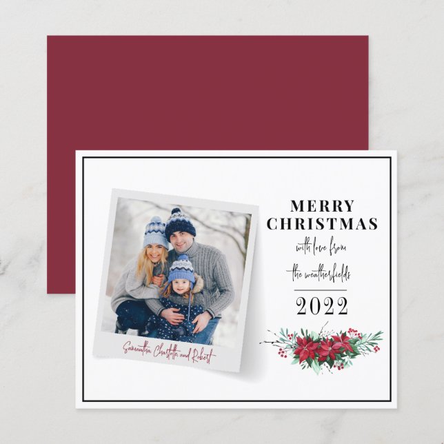 Carte de voeux pour la famille de Noël Budget (Devant / Derrière)