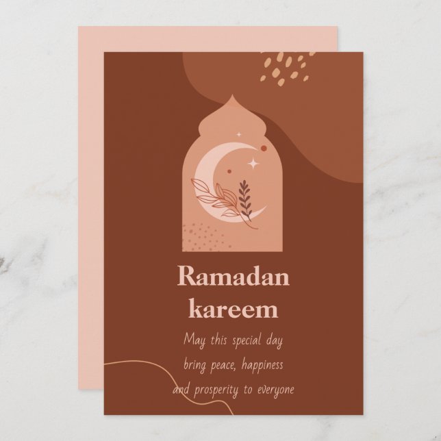 Carte de vœux pour la fête de Ramadan Kareem (Devant / Derrière)