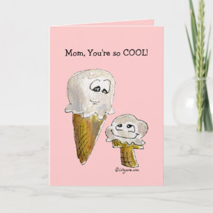 Carte de voeux pour la fête des mères Cartoon Ice 
