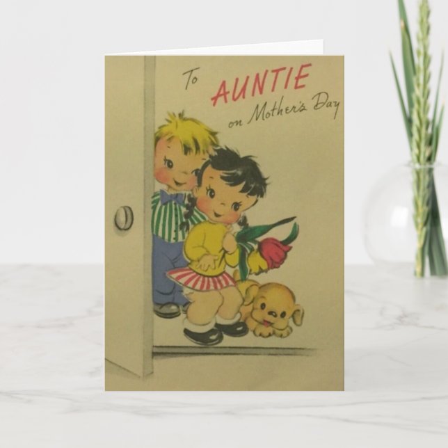 Carte de voeux pour la fête des mères de la tante  (Devant)