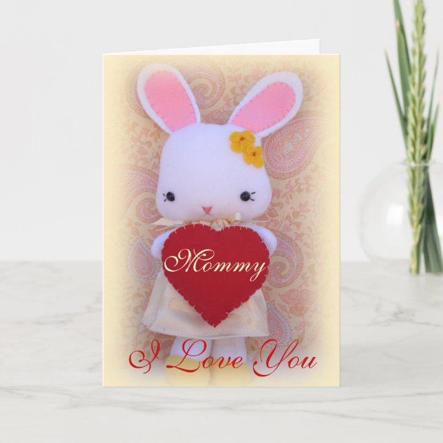 Carte de voeux pour la fête des mères de lapin mig (Devant)