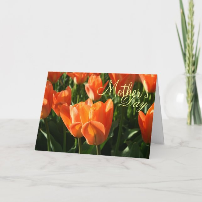 Carte de voeux pour la fête des mères des tulipes  (Devant)