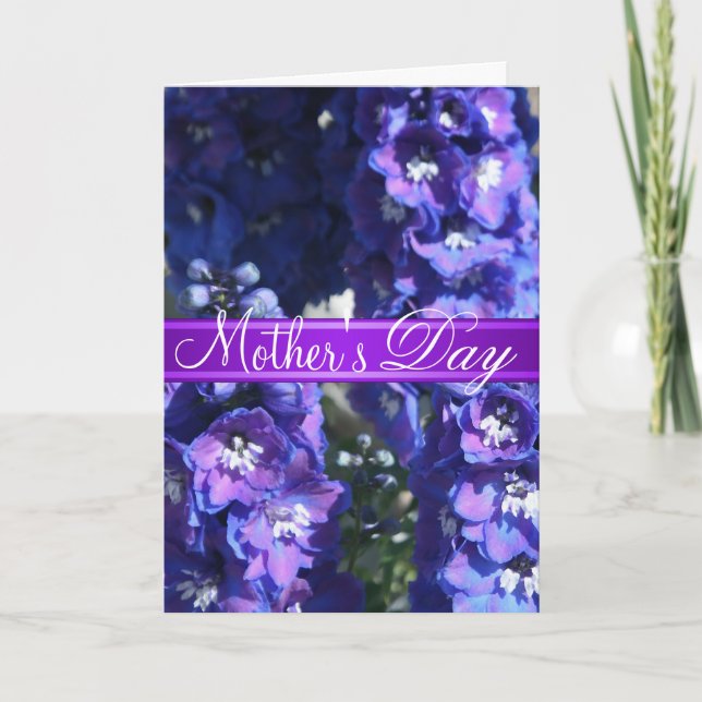 Carte de voeux pour la fête des mères florales vio (Devant)
