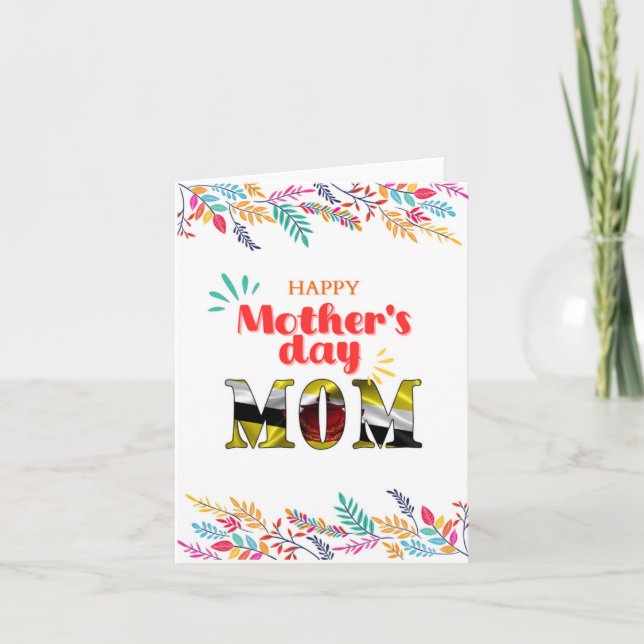 Carte de voeux pour la fête des mères heureuse "Ma (Devant)