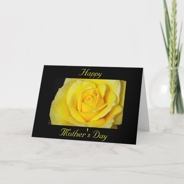 Carte de voeux pour la fête des mères rose jaune s (Devant)