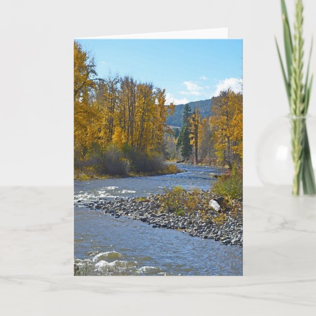 Carte de voeux pour la forêt d'automne et la scène (Devant)