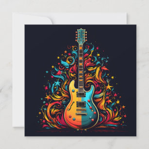 Carte de voeux pour la guitare de Noël