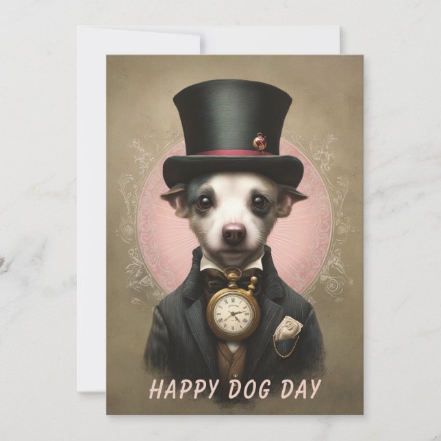 Carte de vœux pour la journée du chien – Cadeau dr (Devant)