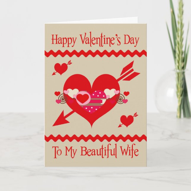 Carte de voeux pour la Saint Valentin à la femme (Devant)