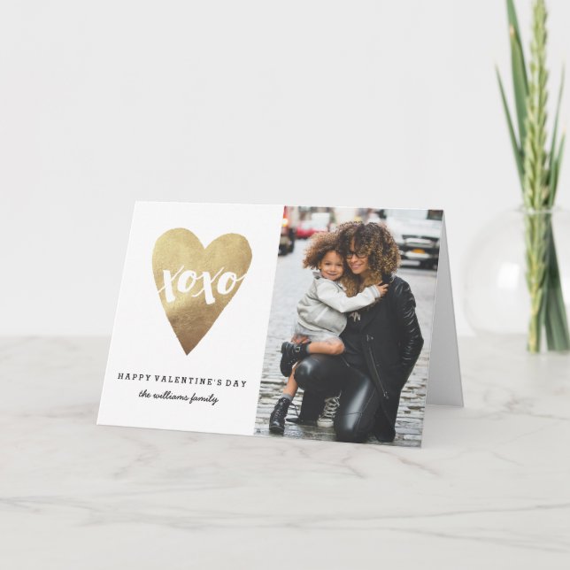 Carte de voeux pour la Saint Valentin XOXO Gilded  (Devant)