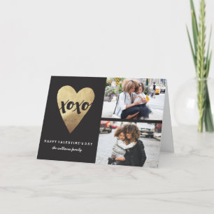 Carte de voeux pour la Saint-Valentin XOXO - Noir