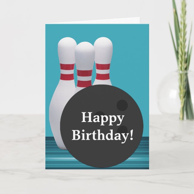 Carte de voeux pour l'anniversaire de Bowling (Devant)
