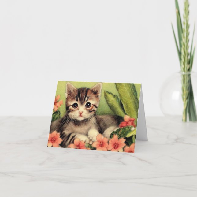 Carte de voeux pour l'anniversaire de Kitten vinta (Devant)
