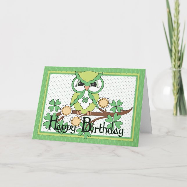 Carte de voeux pour l'anniversaire de la Chouette  (Devant)