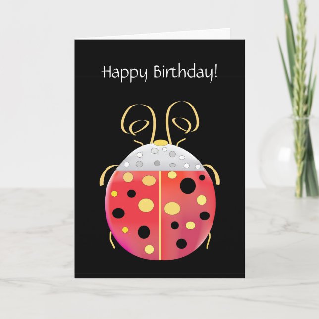 Carte de voeux pour l'anniversaire de Lady Bug (Devant)