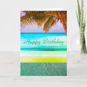 Carte de voeux pour l'anniversaire de l'île Tropic