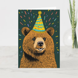 Carte de voeux pour l'anniversaire de l'ours festi