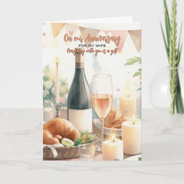 Carte de voeux pour l'anniversaire de mon Mariage (Devant)