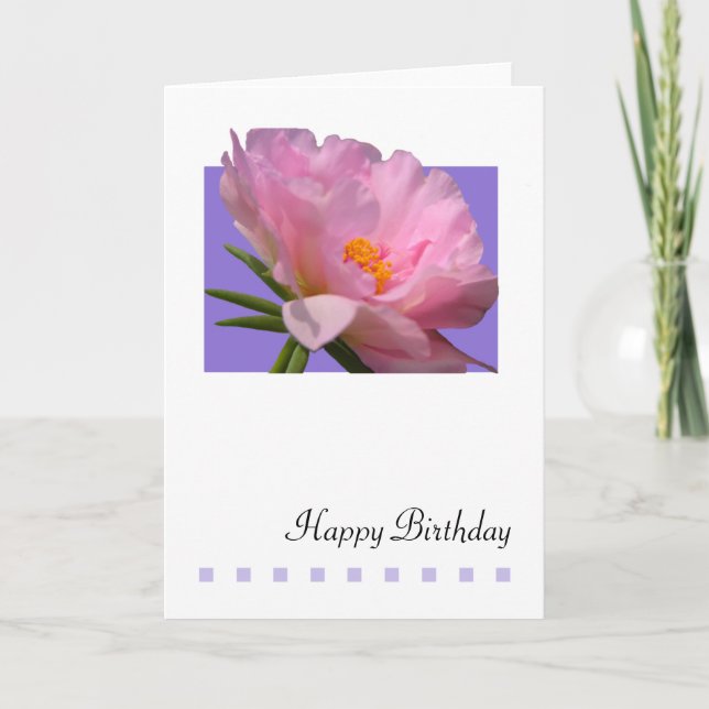Carte de voeux pour l'anniversaire de Pink Peony (Devant)