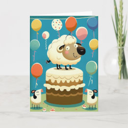 Carte de voeux pour l'anniversaire des moutons mig