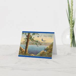 Carte de voeux pour l'anniversaire des oiseaux ble
