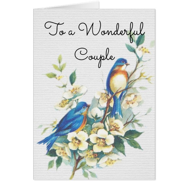 Carte de voeux pour l'anniversaire des oiseaux ble (Devant)