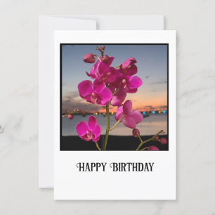 Carte de voeux pour l'anniversaire des orchidées