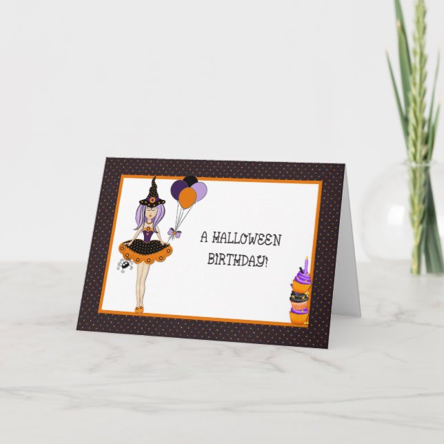 Carte de voeux pour l'anniversaire d'Halloween Wit (Devant)