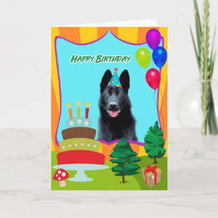 Carte de voeux pour l'anniversaire du berger allem