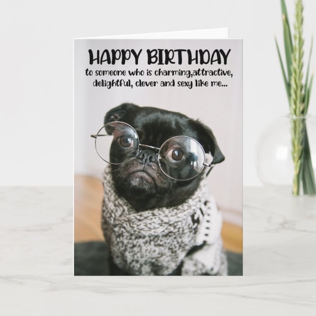 Carte de voeux pour l'anniversaire du Carlin migno (Devant)