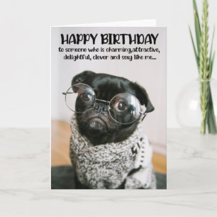 Carte de voeux pour l'anniversaire du Carlin migno