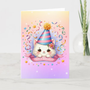 Carte de voeux pour l'anniversaire du chat Kitty C