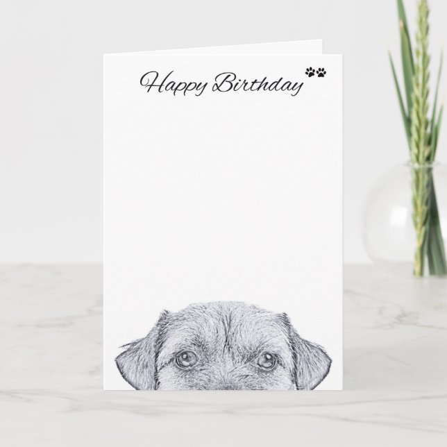 Carte de voeux pour l'anniversaire du chien de Ter (Devant)