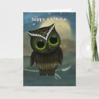 Carte de voeux pour l'anniversaire du hibou, hibou