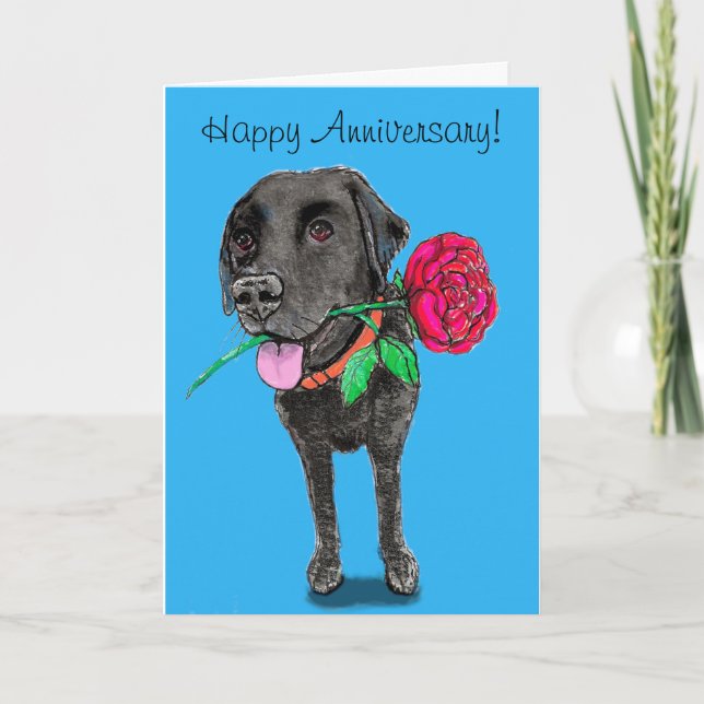 Carte de voeux pour l'anniversaire du Labrador noi (Devant)