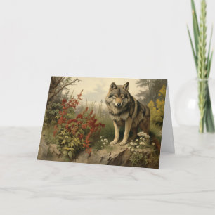 Carte de voeux pour l'anniversaire du loup