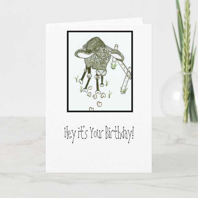 Carte de voeux pour l'anniversaire du mouton noir (Devant)