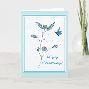 Carte de voeux pour l'anniversaire du papillon ble