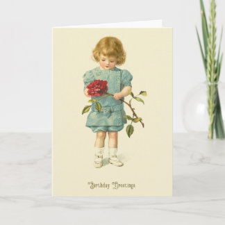 Carte de voeux pour l'anniversaire du Rose victori