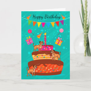 Carte de voeux pour l'anniversaire du Terrier Chie