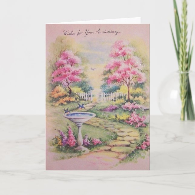 Carte de voeux pour l'anniversaire vintage (Devant)