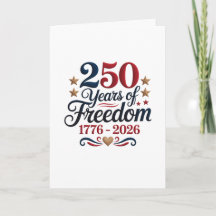Carte de vœux pour le 250e anniversaire de l'Améri