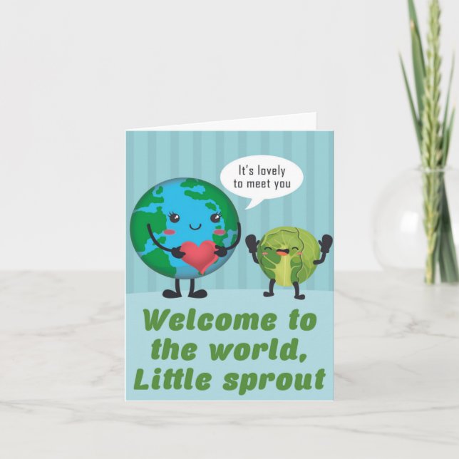 Carte de voeux pour le Baby shower coeur Little Sp (Devant)