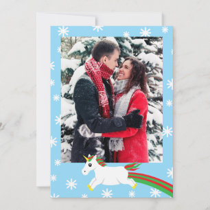 Carte de voeux pour le cadre photo de Noël Unicorn