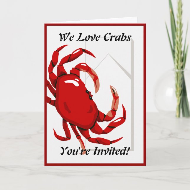 Carte de voeux pour le dîner de crabe (Devant)